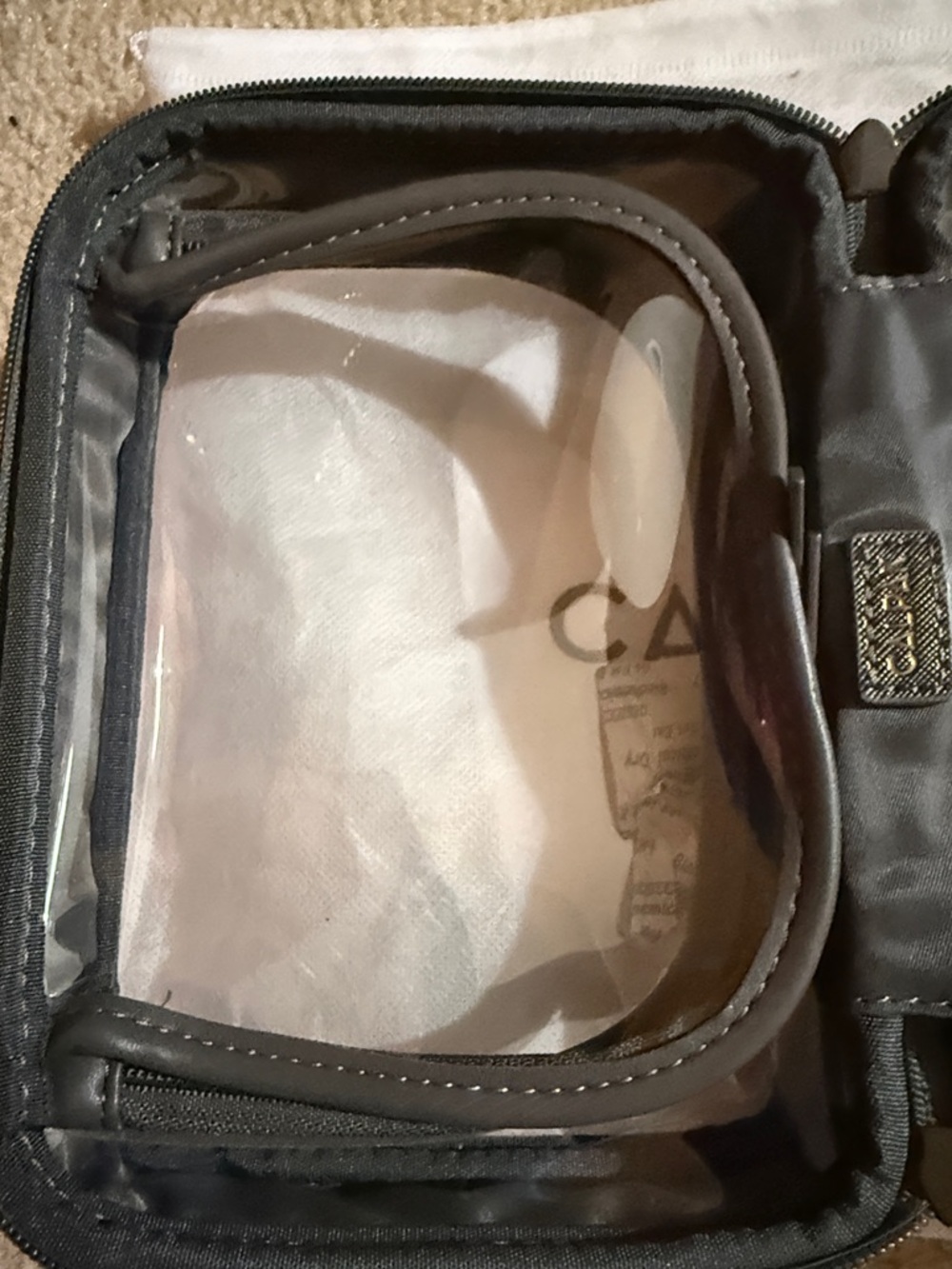 New CALPAK Small Clear Cosmetic Travel Case - Steel - Picture 6 of 13